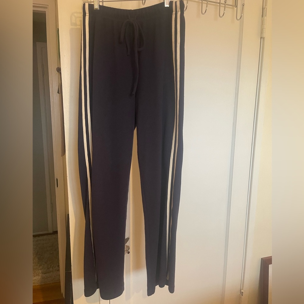 All:row size M navy blue waffle track pant